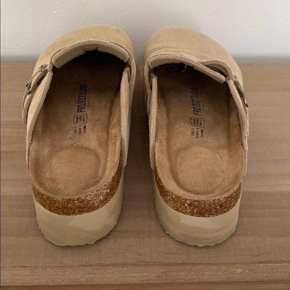 New! PROJECT CLOUD Genuine Suede Leather Platform Clogs - Picture 6 of 6